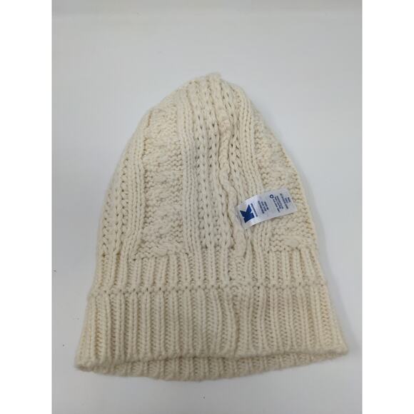 K Accessories Cable Knit Beanie Hat 100% Recycle Material Cream - Picture 8 of 9